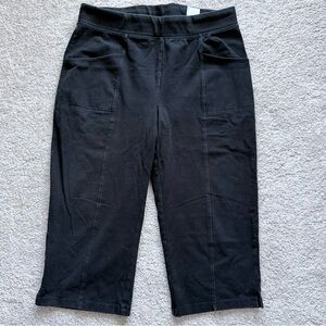 Denim & Co. Duo stretch black skimmer in size M tall